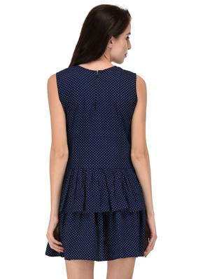 dark blue polka dotted ruffle dress - 15026743 - Standard Image - 4