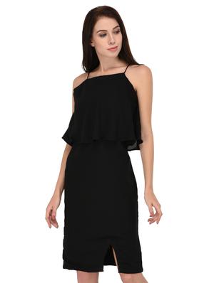 black solid layered dress - 15026744 - Standard Image - 3