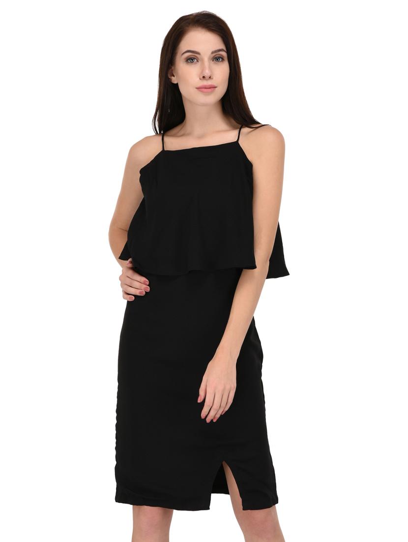 black solid layered dress - 15026744 - Zoom Image - 2