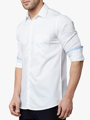 white cotton casual shirt - 15026870 - Standard Image - 2