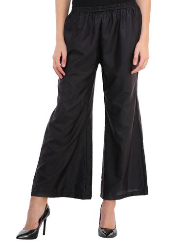 black solid silk palazzo - 15026956 - Very Small Image - 1