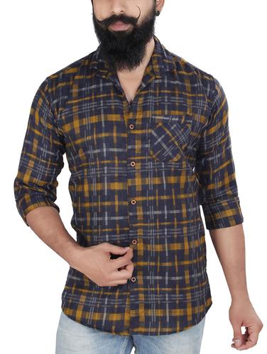 blue cotton casual shirt - 15027029 - Very Small Image - 1