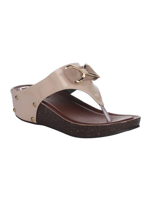 beige open thong wedge - 15027128 - Standard Image - 1