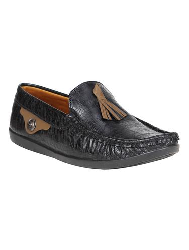 black leatherette slip on loafer - 15027492 - Very Small Image - 1