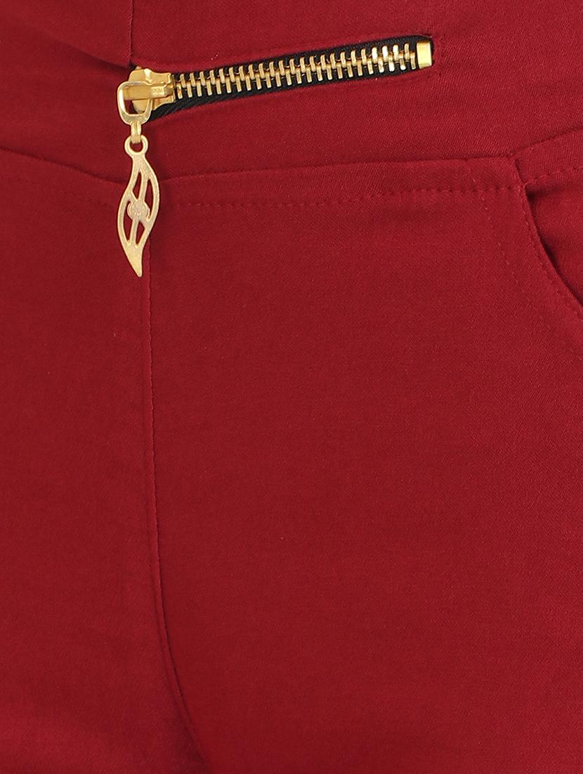 maroon cotton lycra jegging - 15027534 - Zoom Image - 5