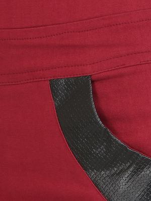 maroon cotton lycra jegging - 15027535 - Standard Image - 5