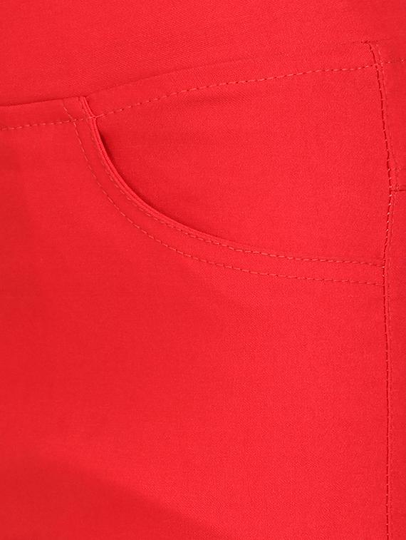 solid red cotton lycra jegging - 15027537 - Zoom Image - 5