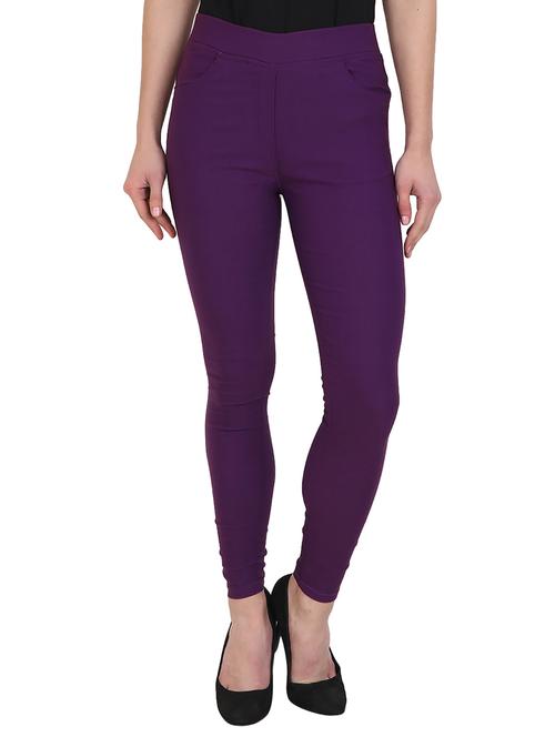 purple cotton jeggings - 15027553 - Standard Image - 1
