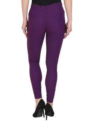 purple cotton jeggings - 15027553 - Standard Image - 3