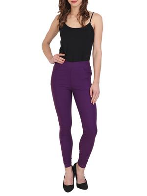 purple cotton jeggings - 15027553 - Standard Image - 4