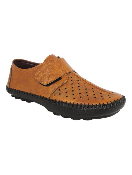 tan Leatherette slip on sandal - 15027574 - Standard Image - 1
