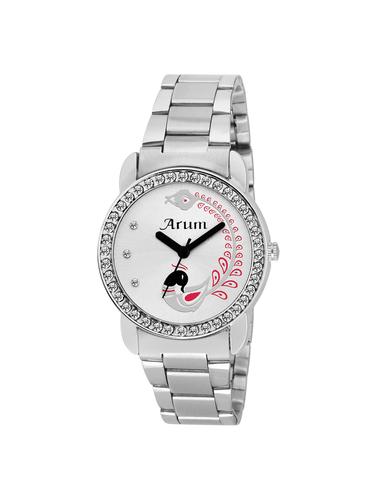 Arum Silver Round Dial Analog Watch for Women's - 15027613 - Very Small Image - 1