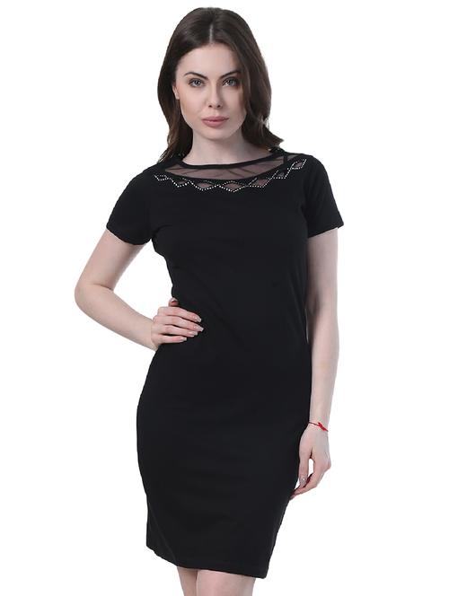 black solid sheath dress - 15027669 - Standard Image - 1