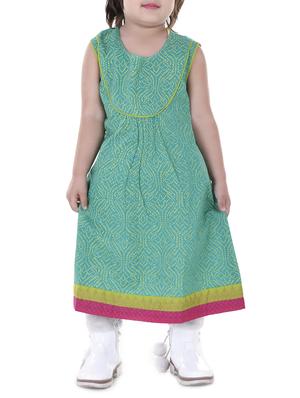 green cotton aline kurti - 15027924 - Standard Image - 1