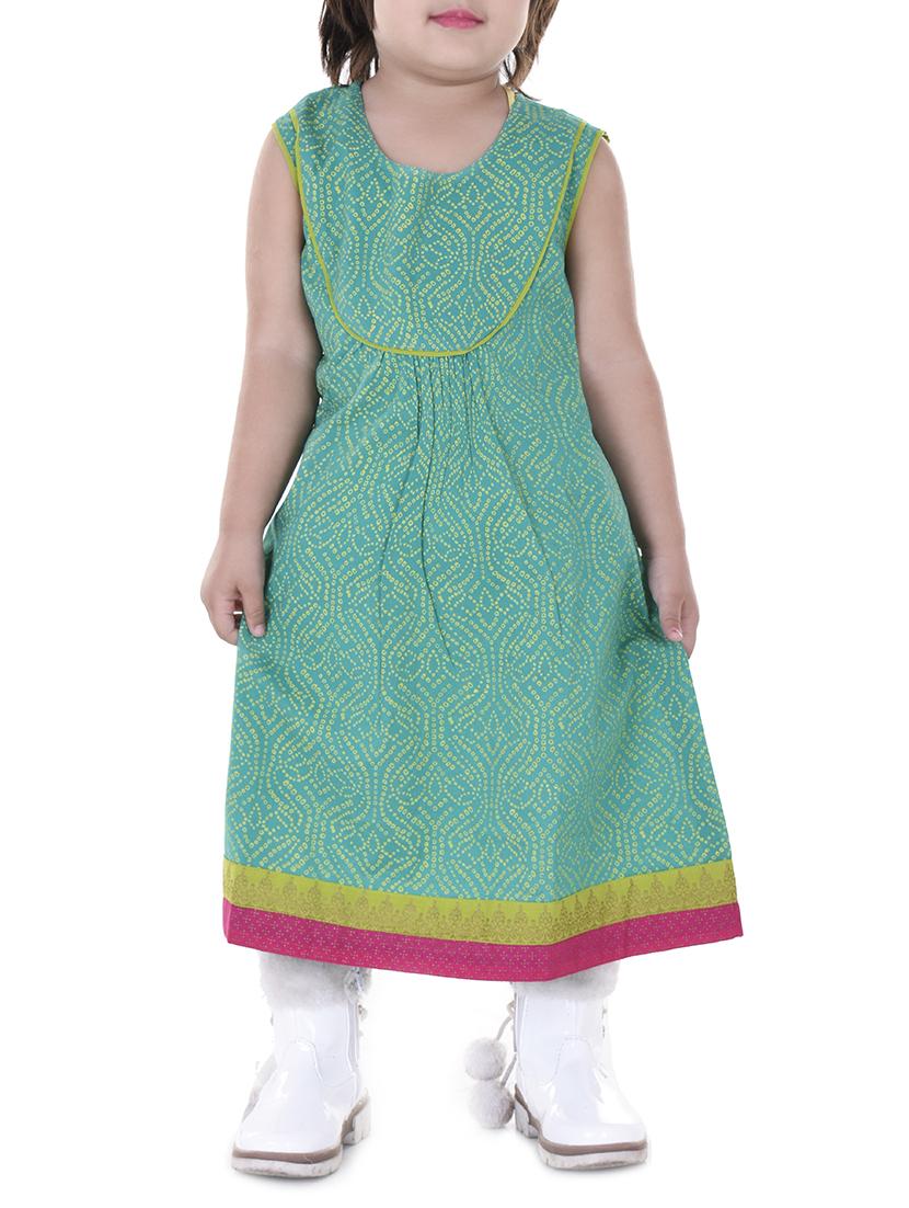 green cotton aline kurti - 15027924 - Zoom Image - 1