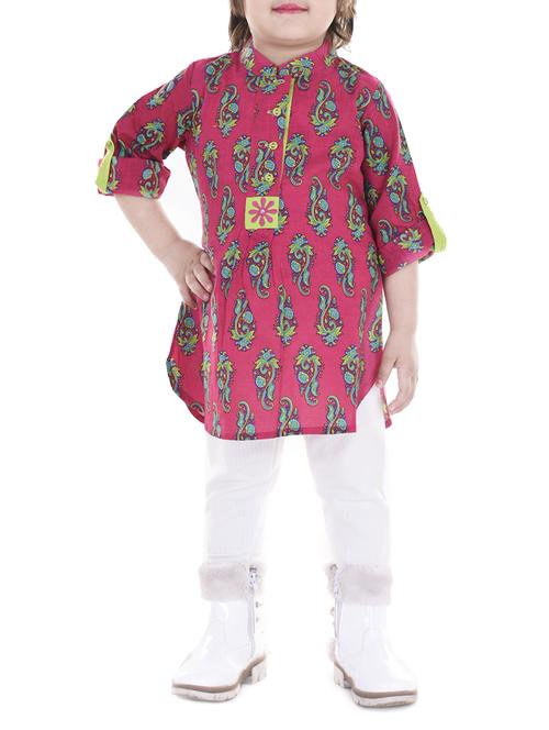 pink cotton kurti - 15027928 - Standard Image - 1