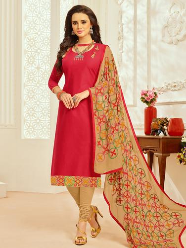 Embellished unstitched churidaar suit - 15027964 - Very Small Image - 1