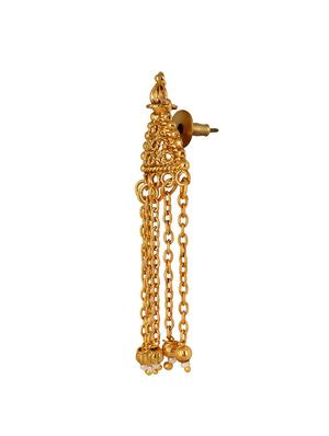 gold brass necklace & earrings set - 15028075 - Standard Image - 4
