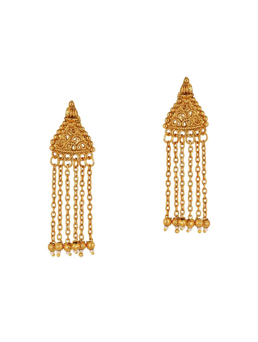 gold brass necklace & earrings set - 15028075 - Zoom Image - 3