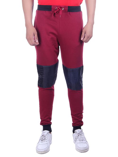 maroon cotton jogger - 15028204 - Standard Image - 1