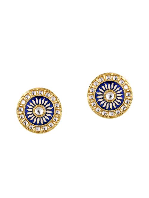 blue brass kundan earrings - 15028237 - Standard Image - 1