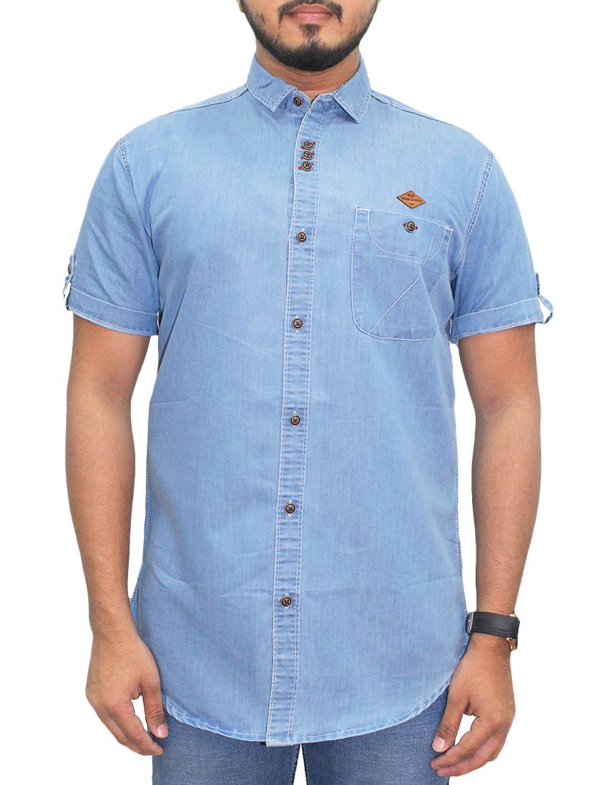 blue denim casual shirt - 15028608 - Zoom Image - 1