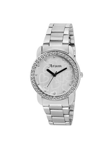 Arum New Silver Round Dial Analog Watch for Women's - 15028696 - Very Small Image - 1