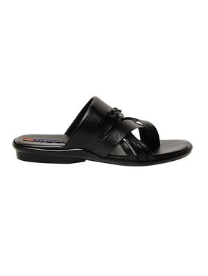 black faux leather slip on slipper - 15028957 - Standard Image - 2
