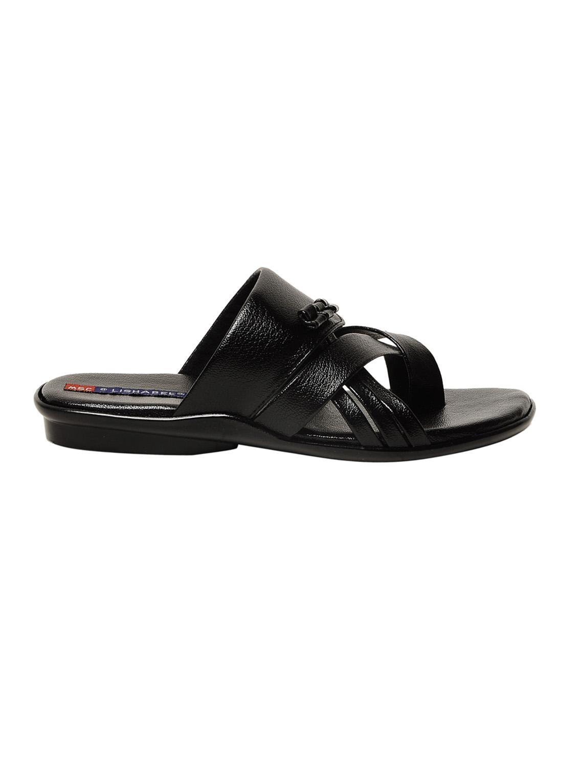 black faux leather slip on slipper - 15028957 - Zoom Image - 2