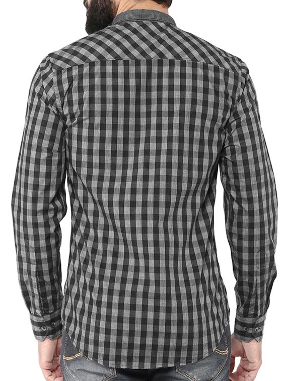 black cotton casual shirt - 15029001 - Zoom Image - 3