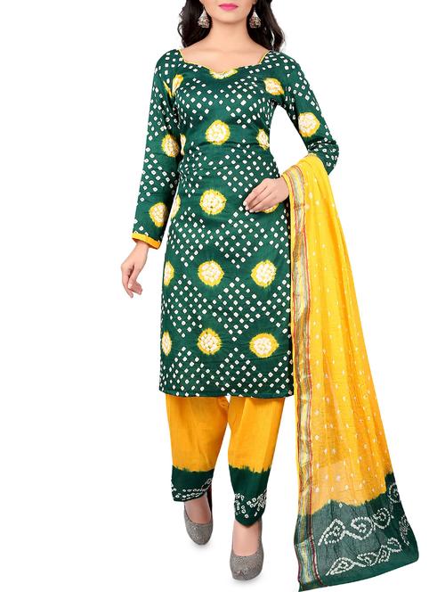 Green salwar suit unstitched suit - 15029029 - Very Small Image - 1