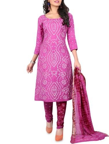 Pink churidaar suit unstitched suit - 15029033 - Very Small Image - 1