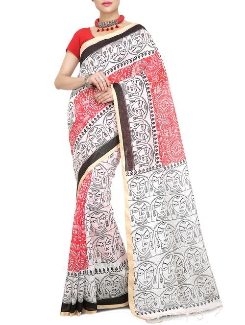 Warli printed handloom saree with blouse - 15029213 - Standard Image - 1