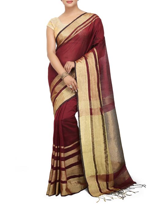 Delicate zari bordered saree with blouse - 15029218 - Very Small Image - 1