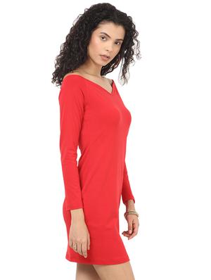off shoulder knitted sheath dress - 15029740 - Standard Image - 2