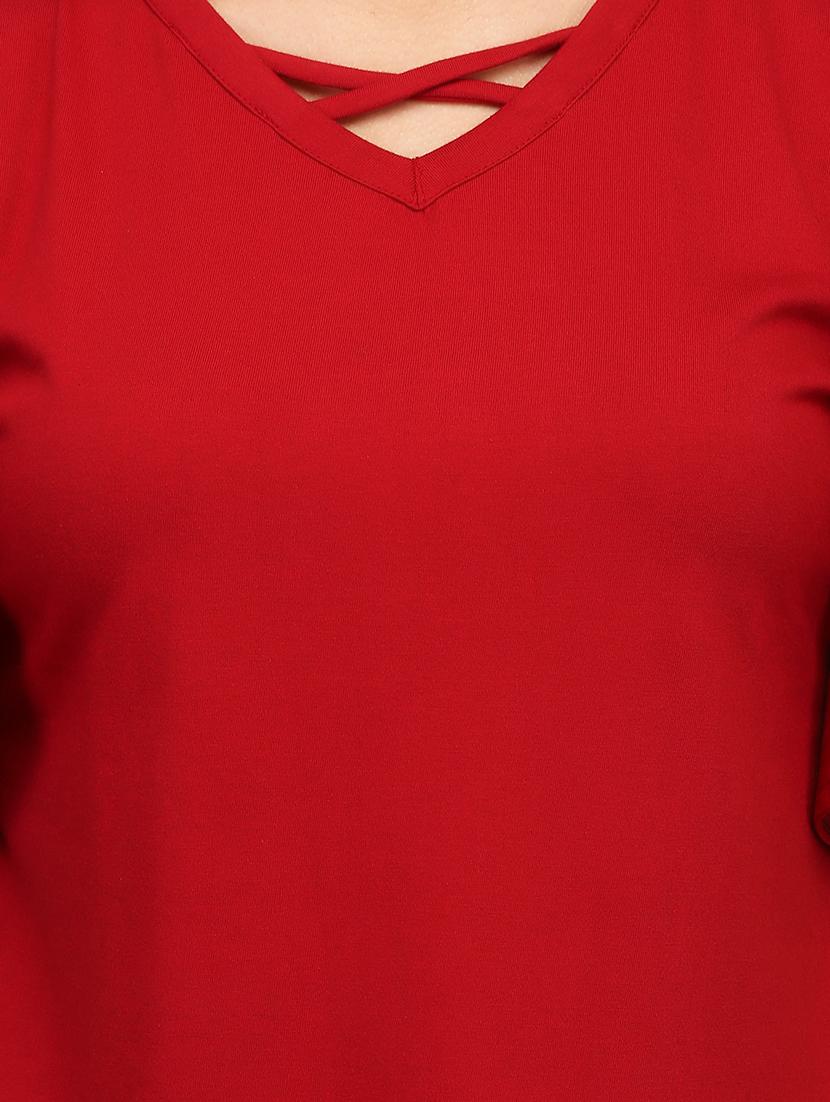 solid red cotton top - 15029785 - Zoom Image - 4