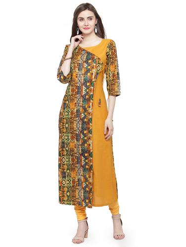 yellow cotton angrakha kurta - 15029891 - Very Small Image - 1
