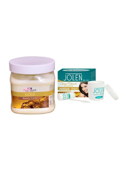 JOLEN Gold Bleach Cr?me 18g and Pink Root Gold Leaf Gel 500ml - 15029994 - Standard Image - 1