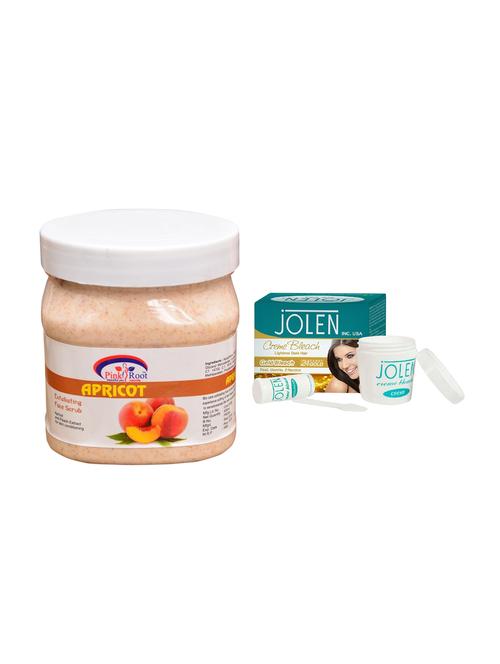 JOLEN Gold Bleach Cr?me 18g and Pink Root Apricot Scrub 500ml - 15029999 - Standard Image - 1