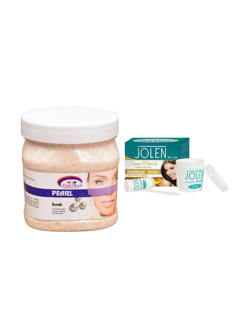 JOLEN Gold Bleach Cr?me 18g and Pink Root Pearl Scrub 500ml - 15030010 - Standard Image - 1