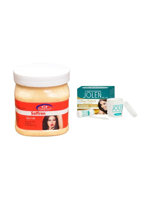 JOLEN Gold Bleach Cr?me 18g and Pink Root Saffron Scrub 500ml - 15030011 - Very Small Image - 1