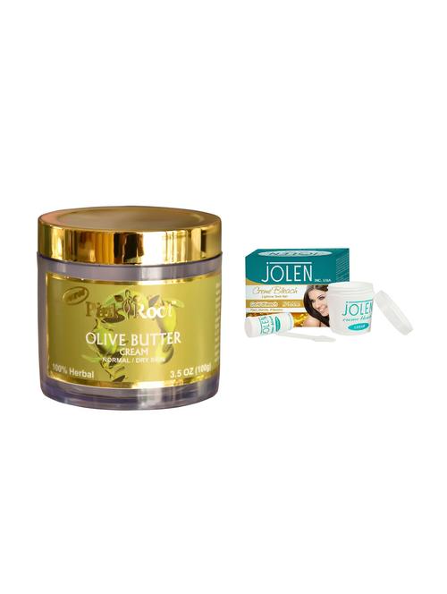 JOLEN Gold Bleach Cr?me 18g and Pink Root Olive Butter Cream 100gm - 15030016 - Standard Image - 1