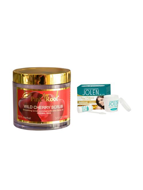 JOLEN Gold Bleach Cr?me 18g and Pink Root Wild Cherry Scrub 100gm - 15030025 - Standard Image - 1