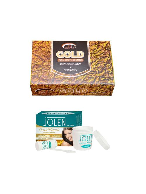 JOLEN Gold Bleach Cr?me 18g and Pink Root Mix Fruit Facial Kit 83gm - 15030028 - Standard Image - 1