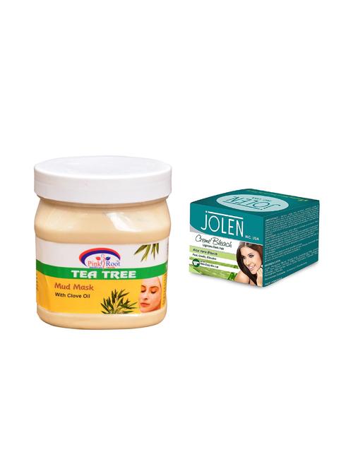 JOLEN Aloe Vera Bleach Cr?me 18g and Pink Root Sandal & Turmeric Mask 500ml - 15030044 - Very Small Image - 1