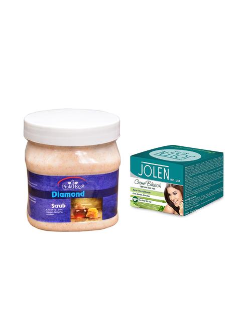 JOLEN Aloe Vera Bleach Cr?me 18g and Pink Root Diamond Scrub 500ml - 15030051 - Standard Image - 1