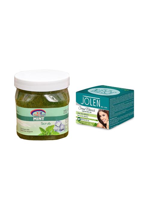 JOLEN Aloe Vera Bleach Cr?me 18g and Pink Root Mint Scrub 500ml - 15030054 - Very Small Image - 1