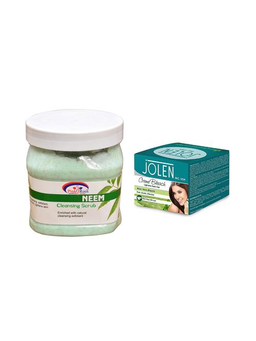 JOLEN Aloe Vera Bleach Cr?me 18g and Pink Root Neem Scrub 500ml - 15030055 - Standard Image - 1