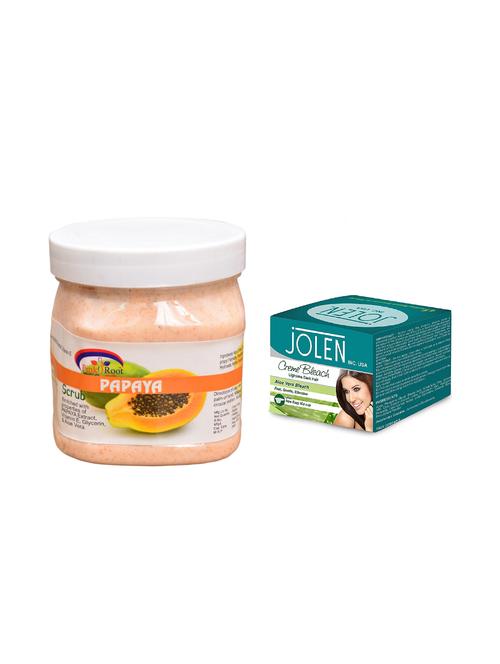 JOLEN Aloe Vera Bleach Cr?me 18g and Pink Root Papaya Scrub 500ml - 15030057 - Standard Image - 1