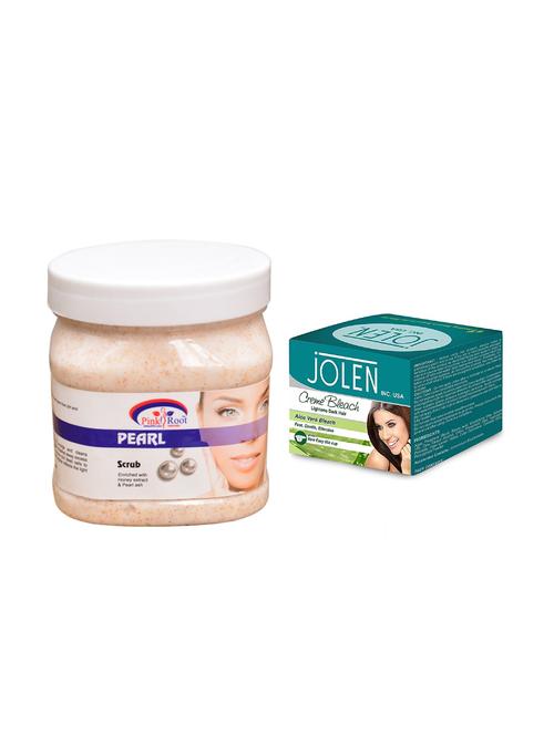 JOLEN Aloe Vera Bleach Cr?me 18g and Pink Root Pearl Scrub 500ml - 15030058 - Very Small Image - 1